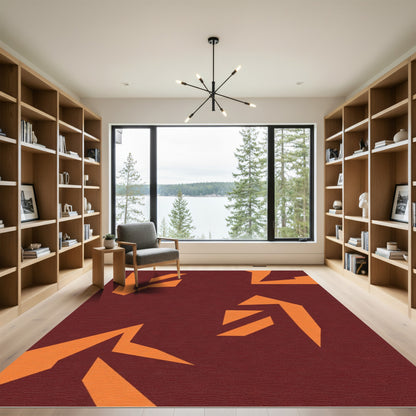 Crimson Orange Abstract Kites Rug