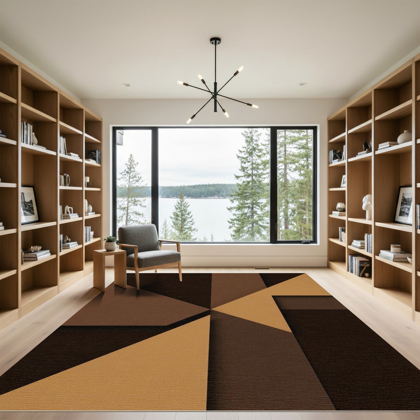 Geometric Earth Tone Abstract Block Rug