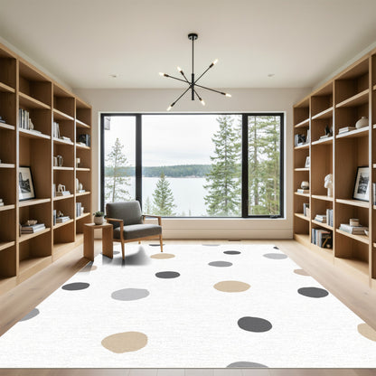 Neutral Tone Irregular Dot Placement Rug