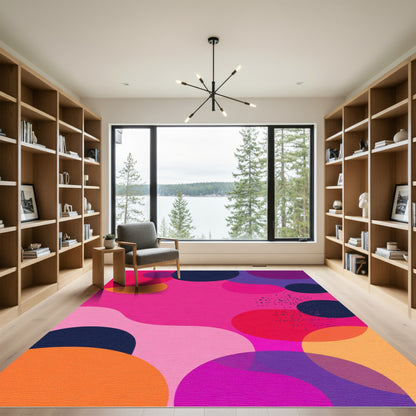 Vibrant Abstract Color Blobs Rug