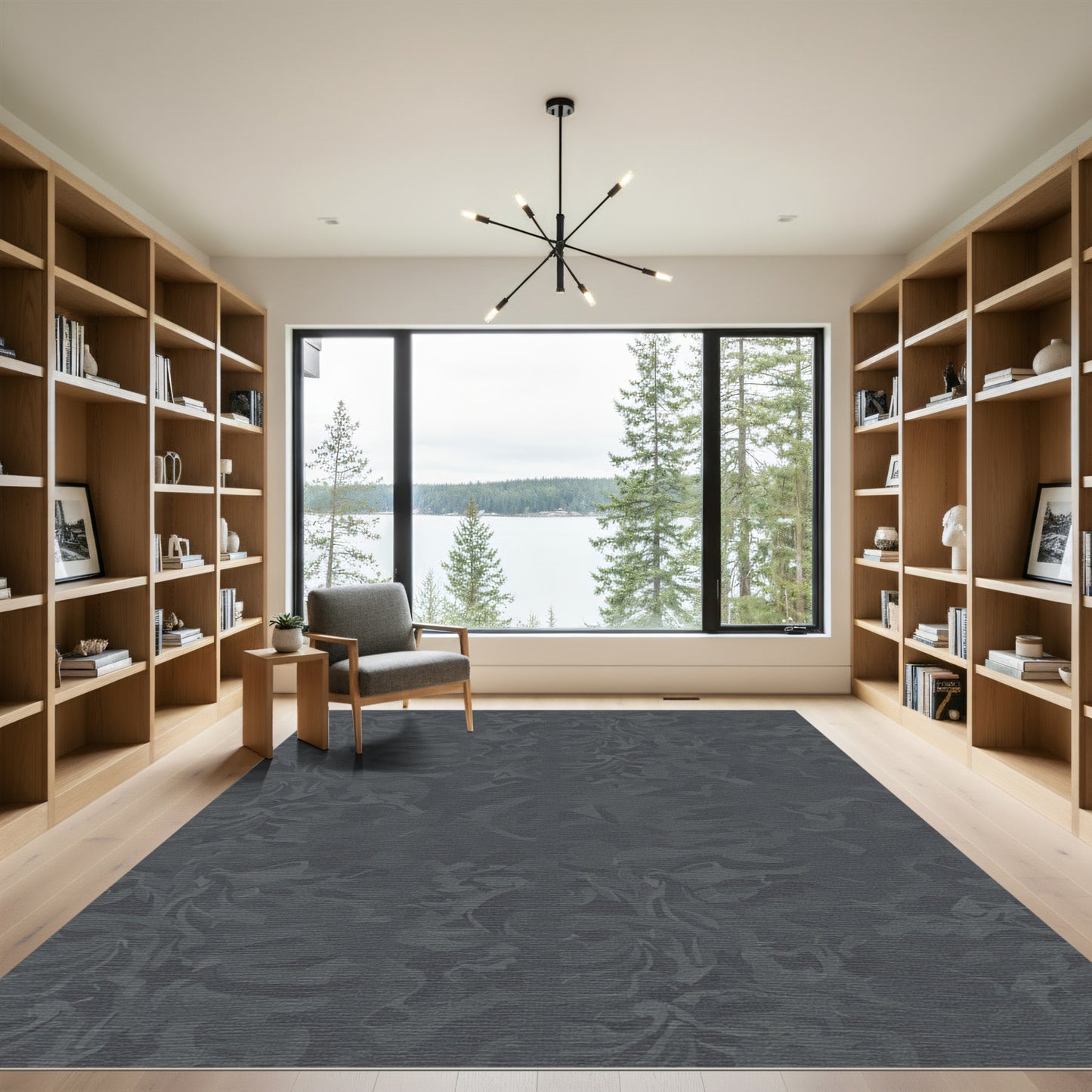 Monochromatic Abstract Swirls Rug