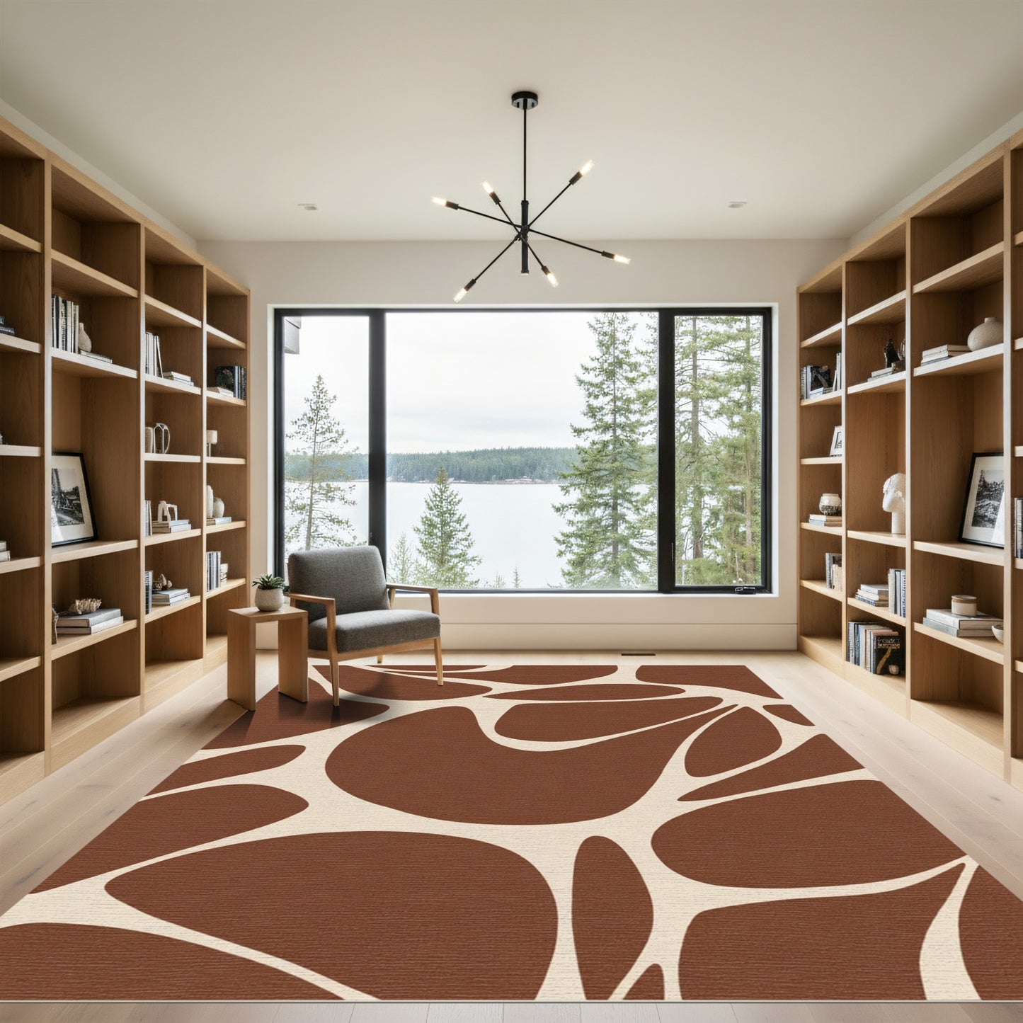 Brown Giraffe Spots Organic Curve Rug