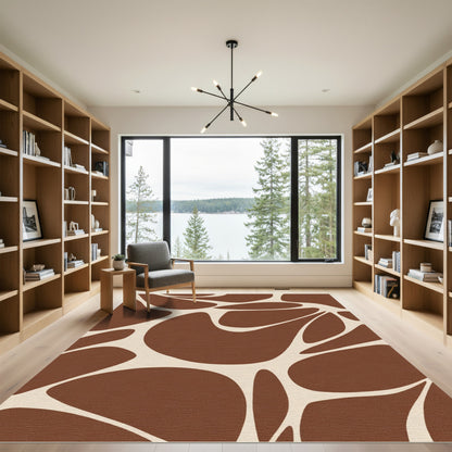 Brown Giraffe Spots Organic Curve Rug