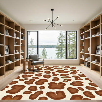 Brown Leopard Print Abstract Rug