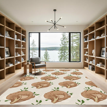 Earthy Brown Cauliflower Sprouts Repeating Rug
