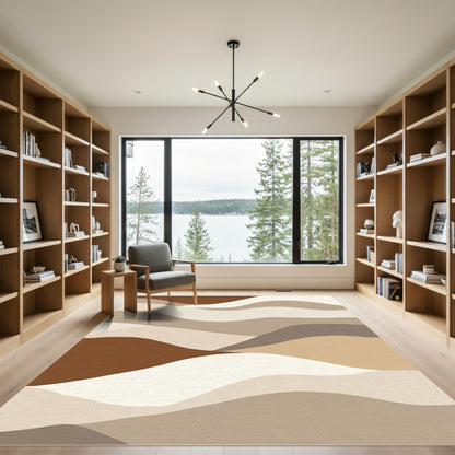 Warm Earth Tone Abstract Landscape Rug