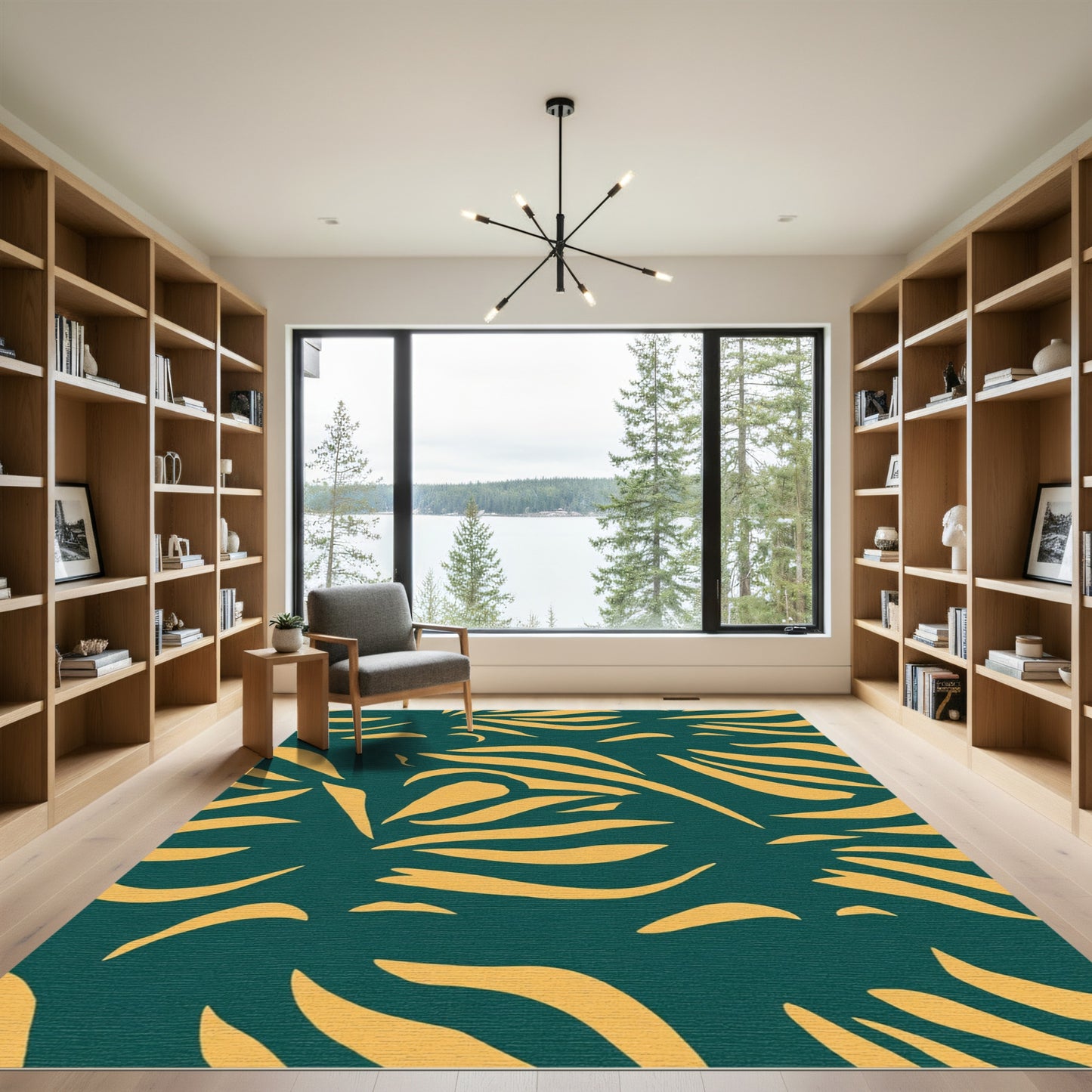 Emerald Golden Stripe Cascade Rug