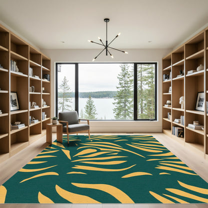 Emerald Golden Stripe Cascade Rug