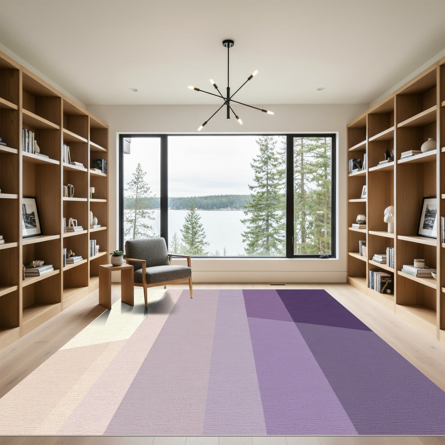 Lavender Graduated Stripes Area Rug