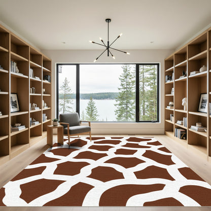 Brown White Natural Animal Spots Rug