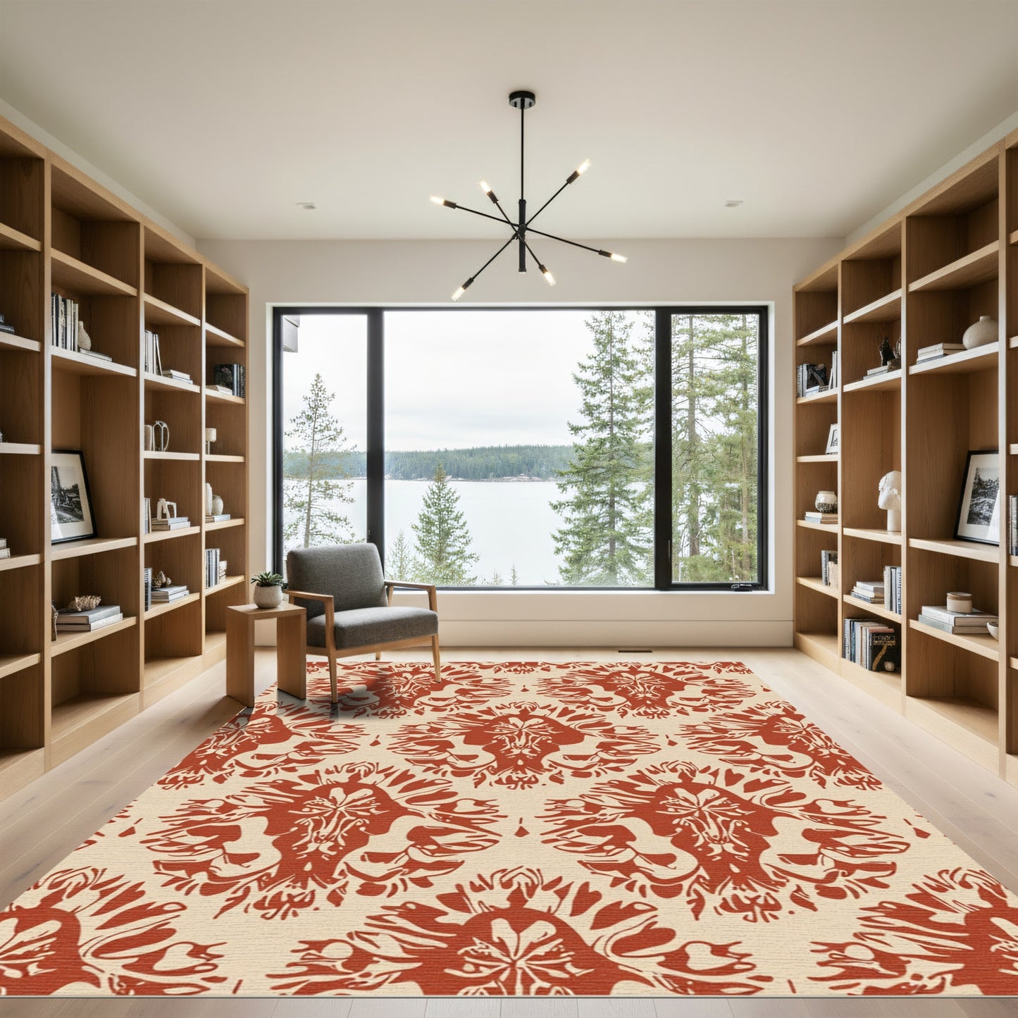 Terracotta Red Vintage Medallion Overlay Rug