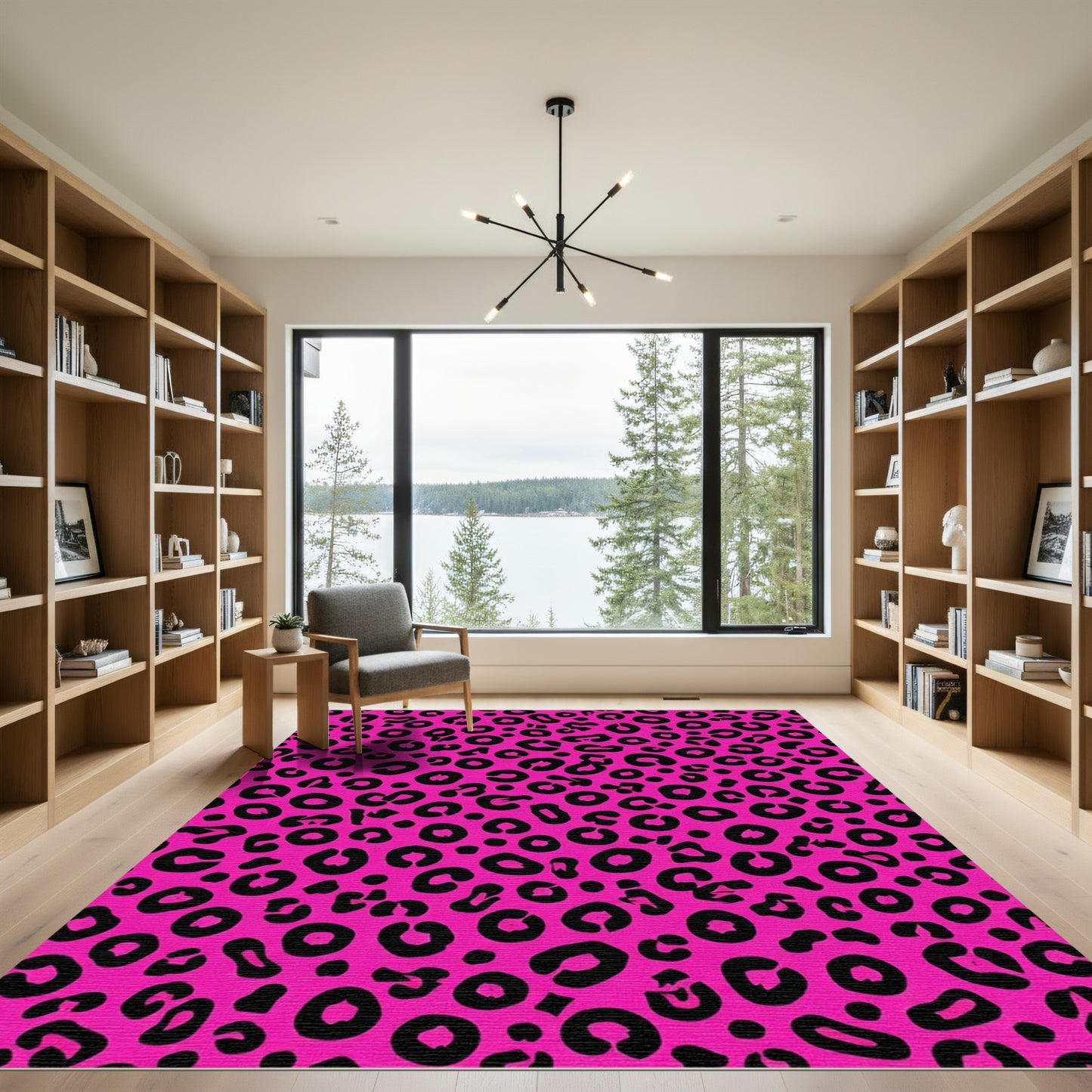 Hot Pink Leopard Spot Accent Rug