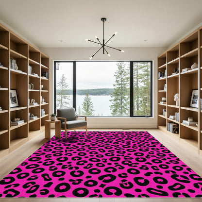 Hot Pink Leopard Spot Accent Rug
