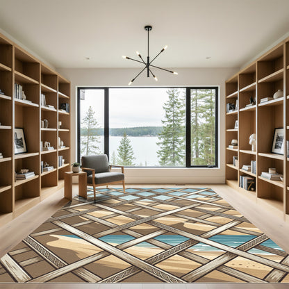 Lattice Desert Oasis Sandy Dune View Rug