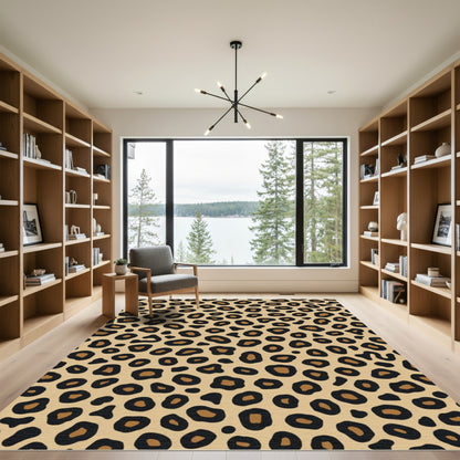 Classic Leopard Spots Animal Print Rug