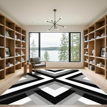 Monochromatic Angular Geometric Array Rug