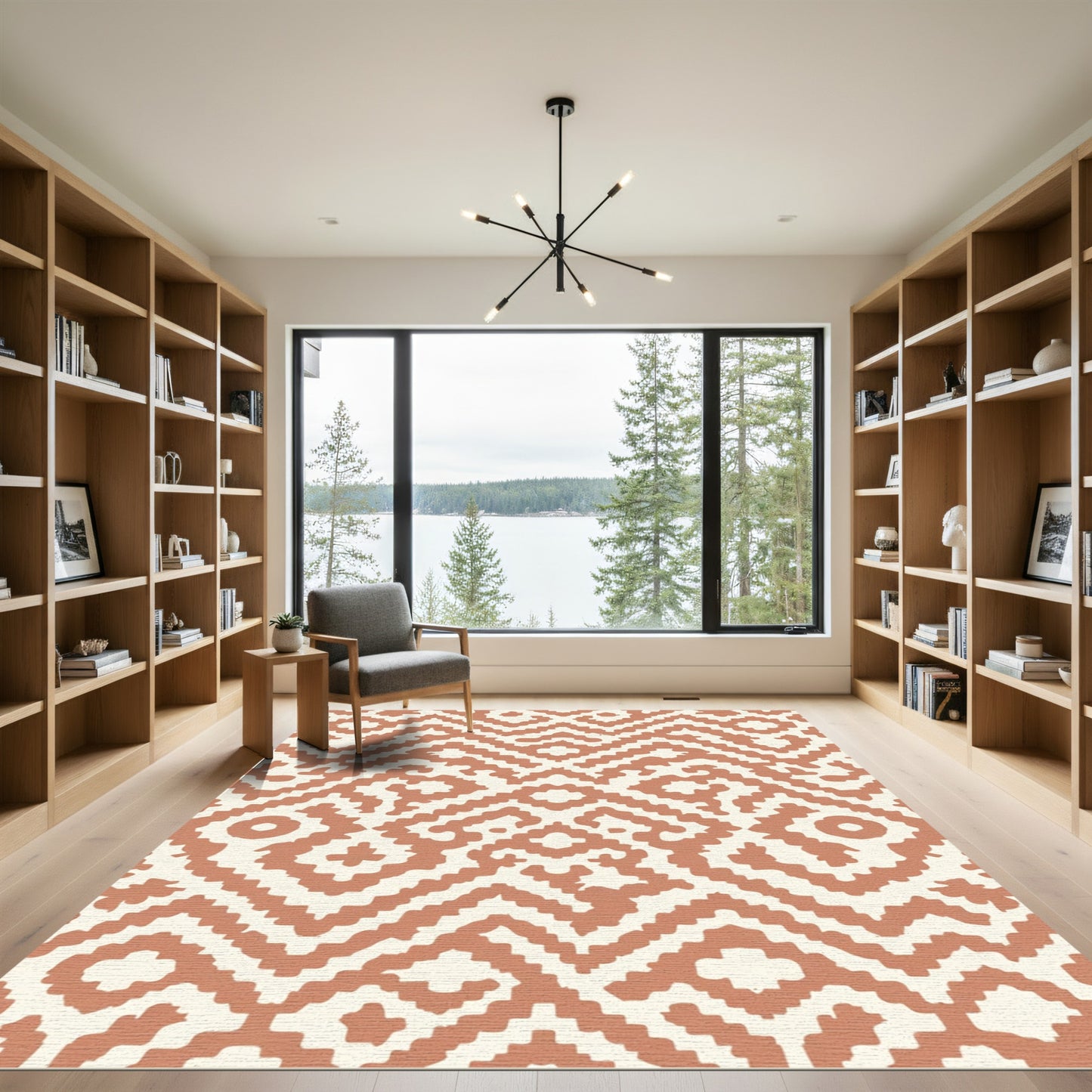 Terra Cotta Ethnic Geometric Weave Rug