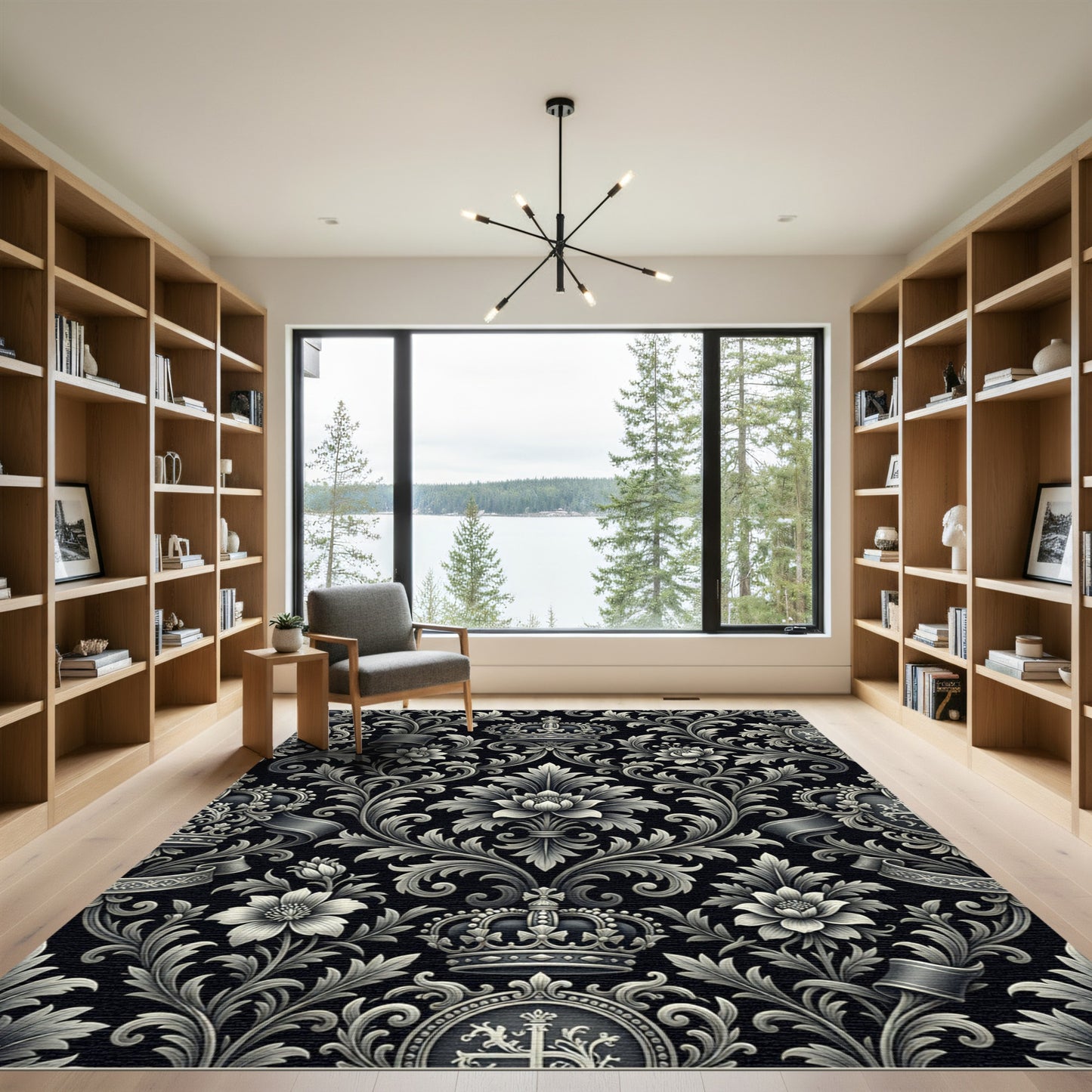 Regal Black Silver Regal Accents Rug