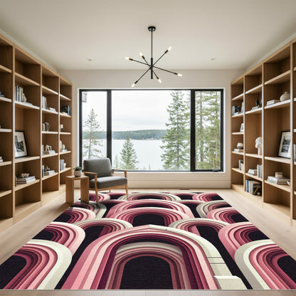 Pink Layered Archway Composition Rug