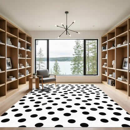 Black White Polka Dot Scatter Rug