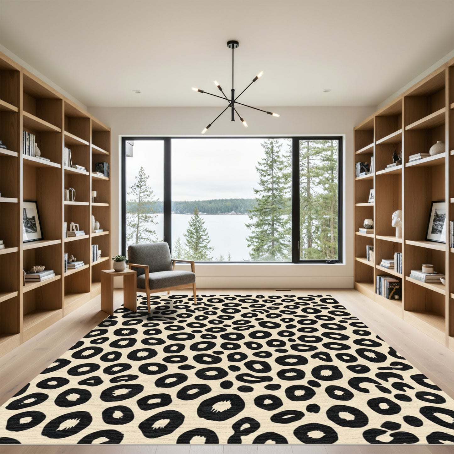 Classic Beige Leopard Spots Rug