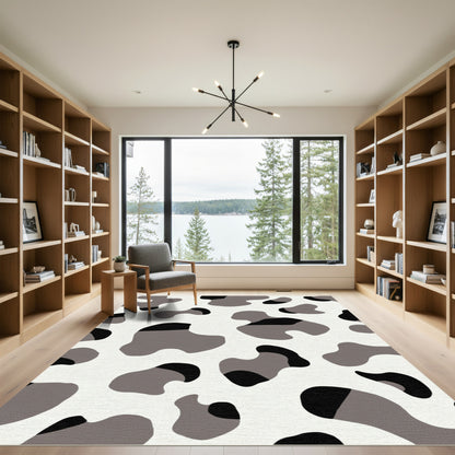 Gray Black Amorphous Spots Rug
