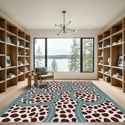 Leopard Spots Interlocking Circles Rug