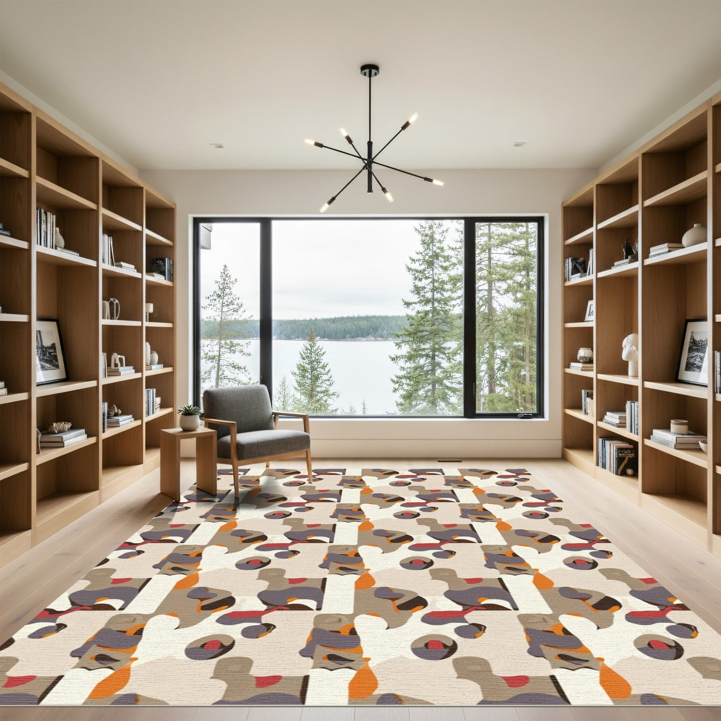 Abstract Patchwork Organic Shapes Rug