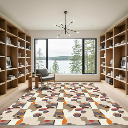 Abstract Patchwork Organic Shapes Rug