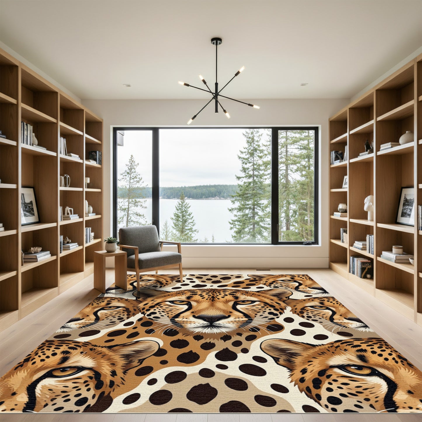 Vibrant Cheetah Spot Collage Rug