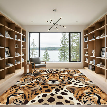 Vibrant Cheetah Spot Collage Rug