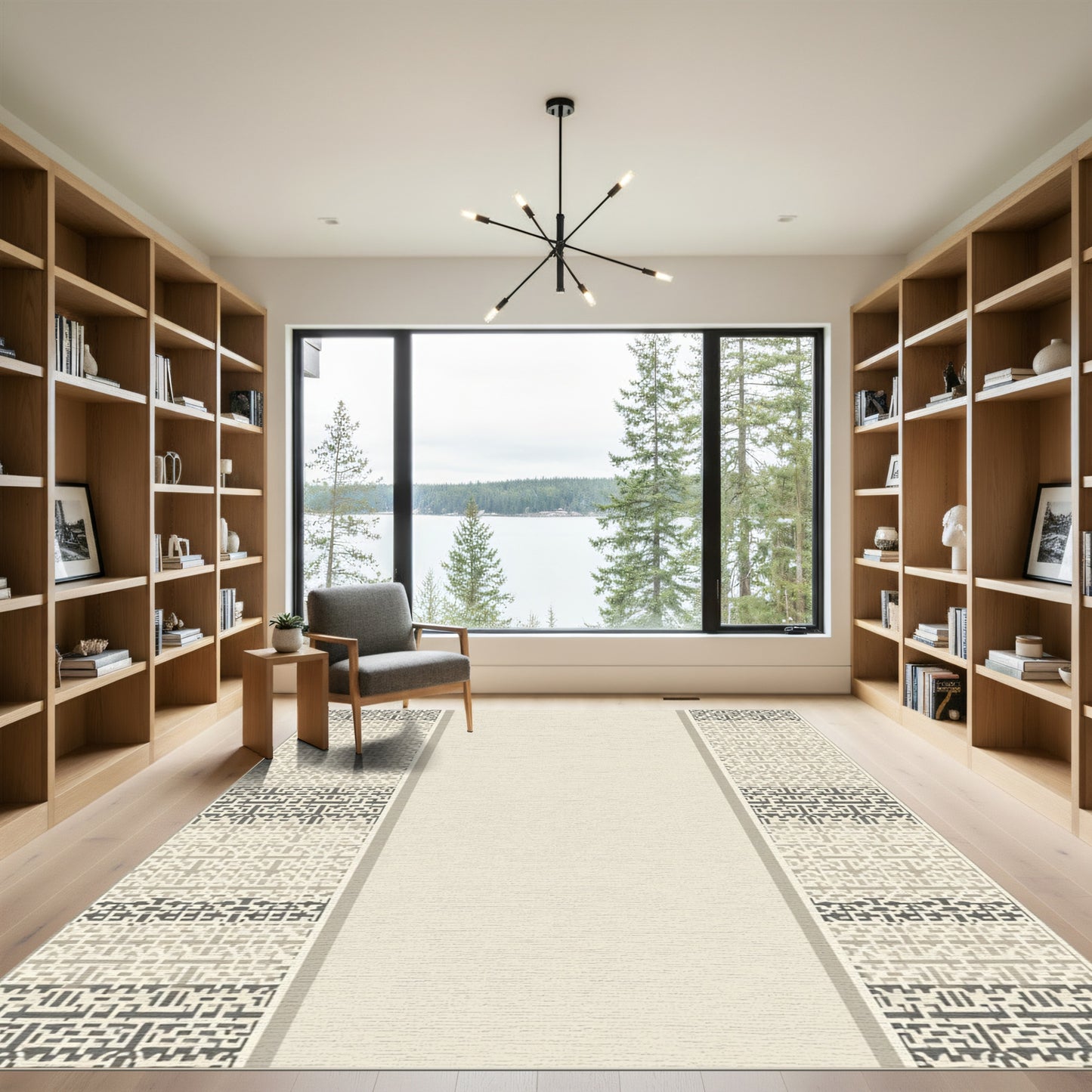 Neutral Tonal Geometric Lattice Rug