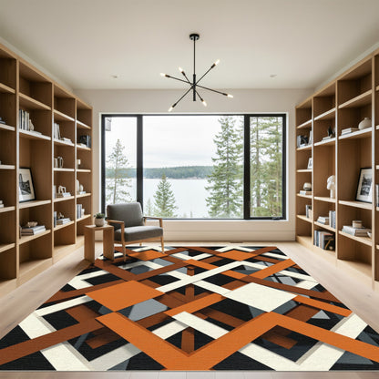 Autumn Intersecting Geometric Lattice Rug