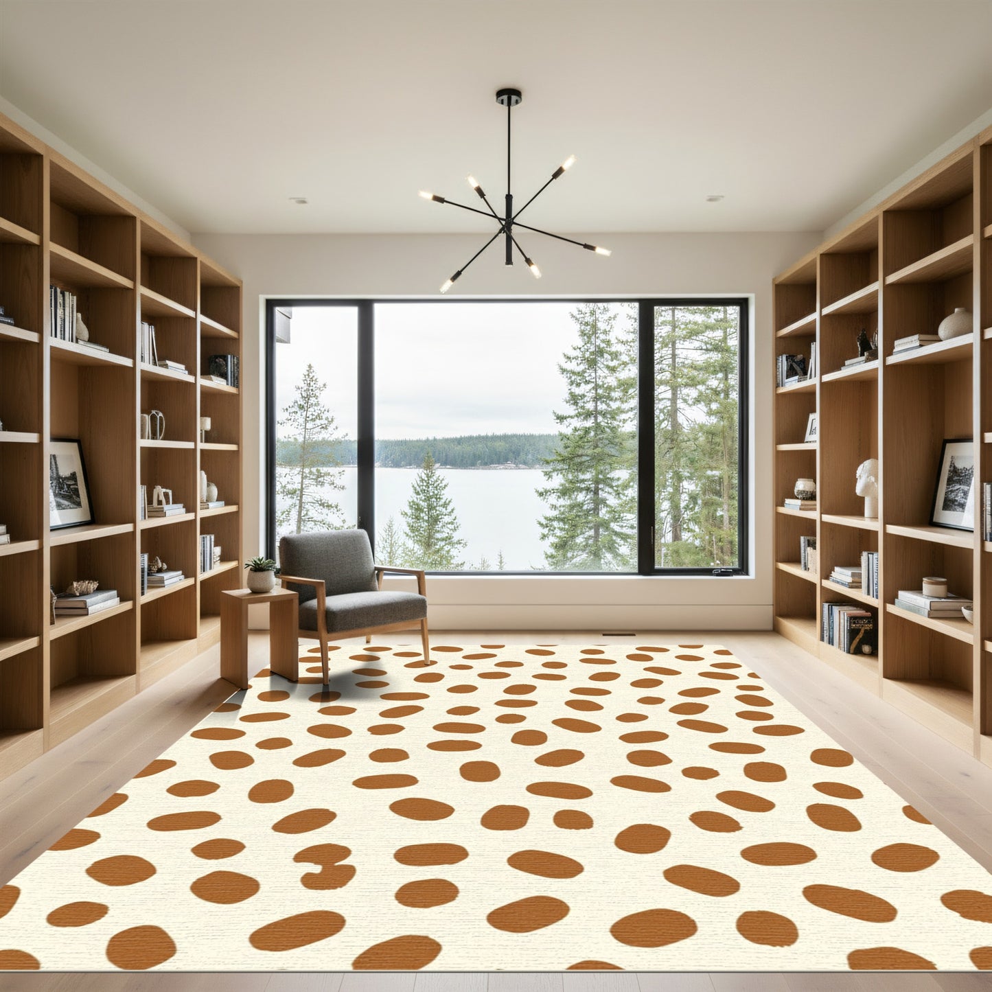 Brown Dot Organic Composition Rug