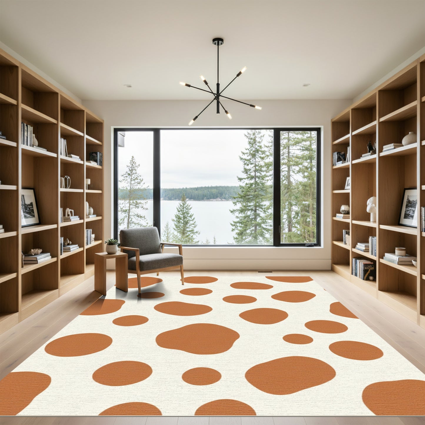 Terracotta Speckled Organic Shape Rug