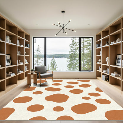 Terracotta Speckled Organic Shape Rug