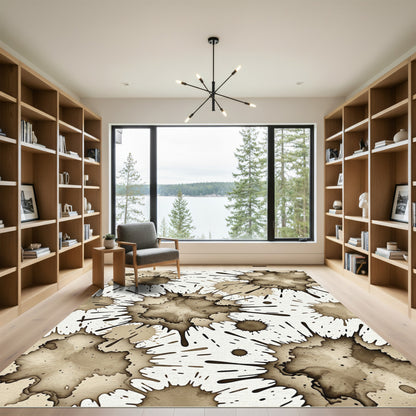 Organic Sepia Splatter Texture Rug