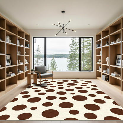Brown Cream Polka Scatter Rug