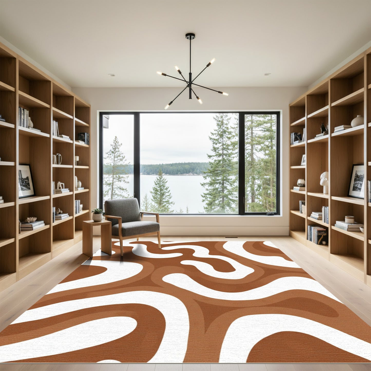 Warm Earthy Swirls Organic Rug