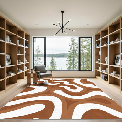 Warm Earthy Swirls Organic Rug