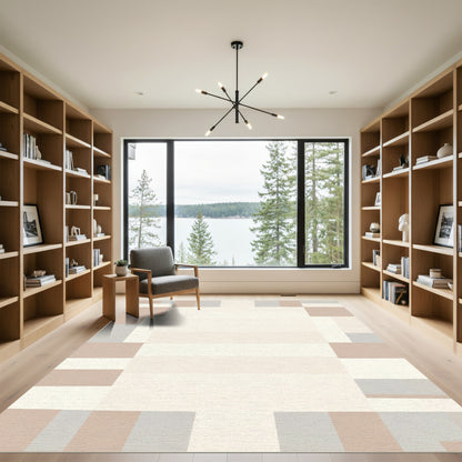 Neutral Soft Geometric Blocks Rug
