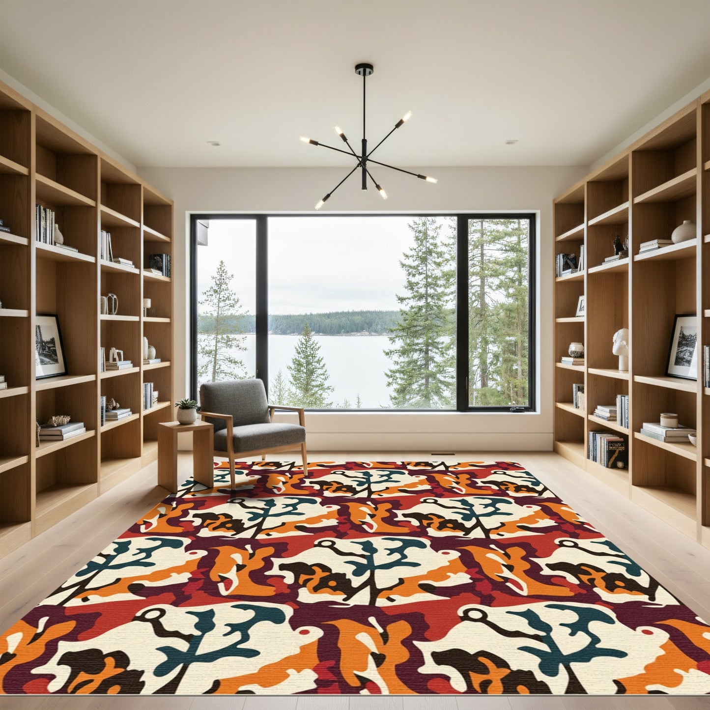 Bold Abstract Earth Tone Camouflage Rug