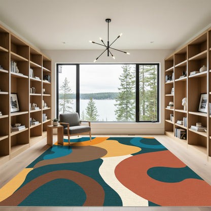 MidCentury Blended Organic Shapes Rug