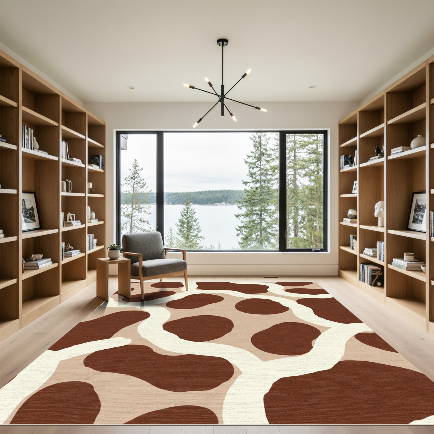 Earthy Tones Abstract Spots Rug