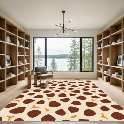 Brown And Orange Organic Spots Rug