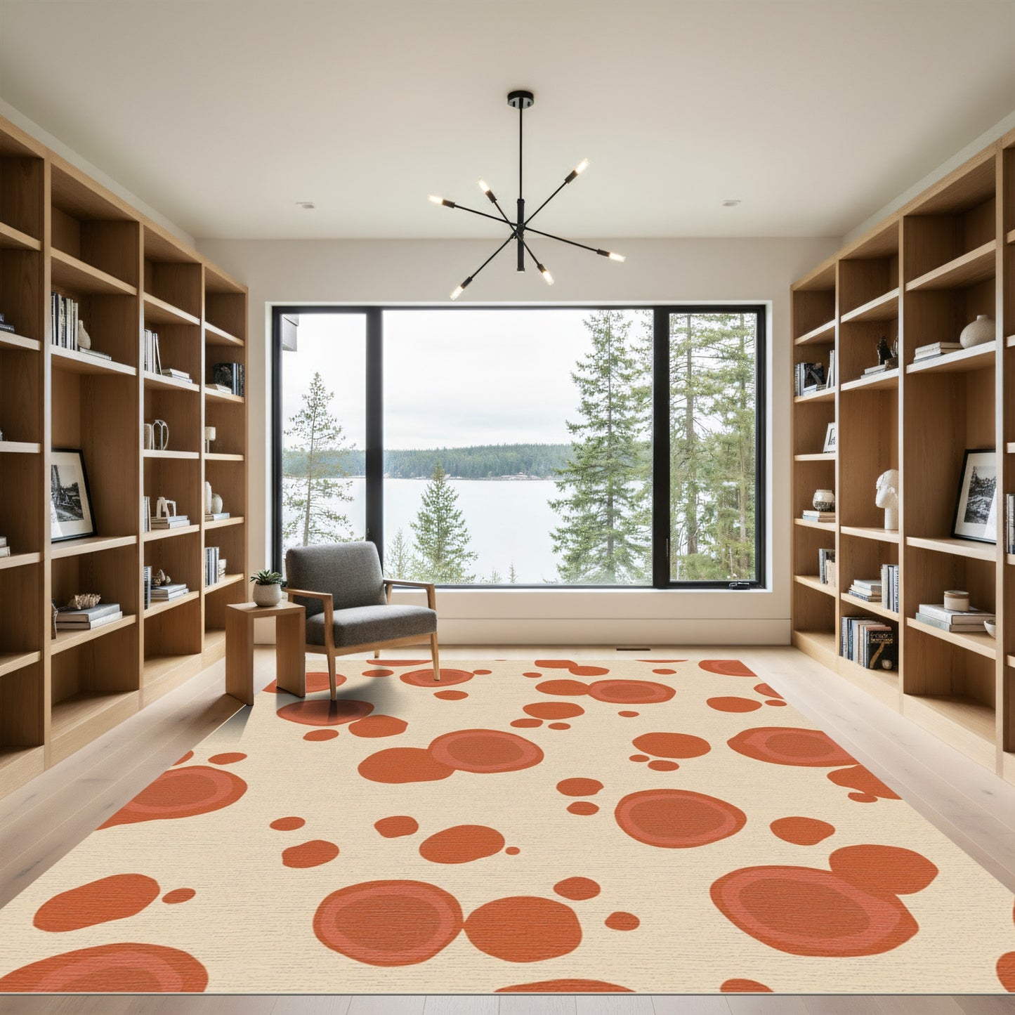 Terracotta Dotty Contemporary Composition Rug