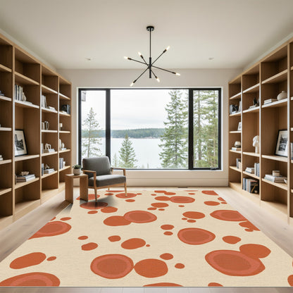 Terracotta Dotty Contemporary Composition Rug