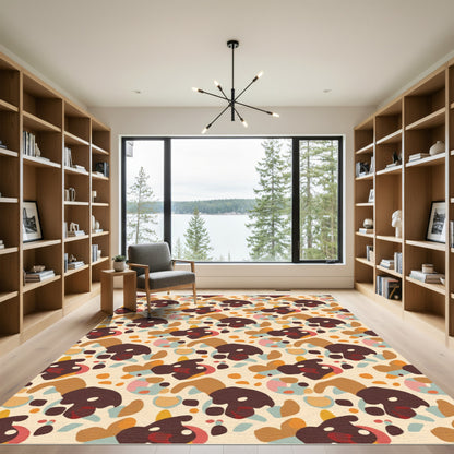 Retro Abstract Mushroom Shapes Rug