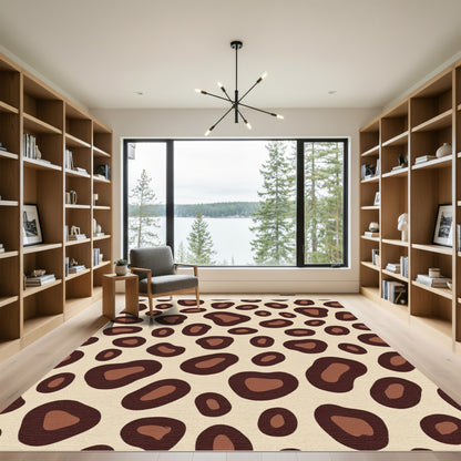 Brown Leopard Print Spots Rug
