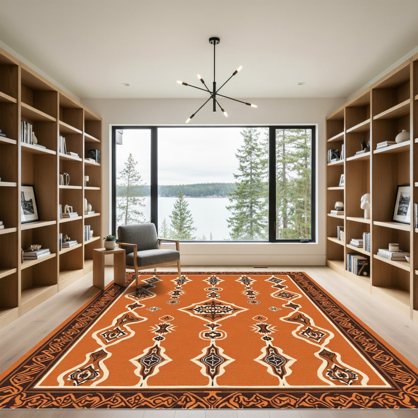 Rustic Amber Tribal Medallion Rug